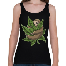 PRINTFASHION Chilling Sloth - Női atléta - Fekete női trikó