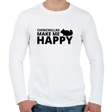 PRINTFASHION Chinchillas make me happy - Férfi hosszú ujjú póló - Fehér férfi póló