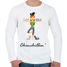 PRINTFASHION Chinchillin' - Férfi hosszú ujjú póló - Fehér