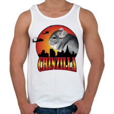 PRINTFASHION Chinzilla - Férfi atléta - Fehér atléta, trikó