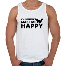 PRINTFASHION Chipmunks make me happy - Férfi atléta - Fehér atléta, trikó