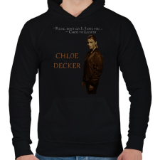 PRINTFASHION chloe decker - Férfi kapucnis pulóver - Fekete férfi pulóver, kardigán
