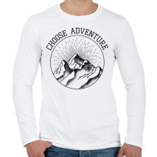 PRINTFASHION Choose adventure - Férfi hosszú ujjú póló - Fehér férfi póló