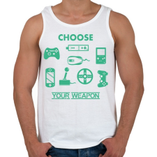 PRINTFASHION choose your weapon - Férfi atléta - Fehér atléta, trikó