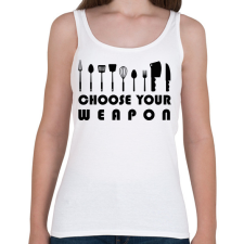 PRINTFASHION Choose your weapon - Női atléta - Fehér női trikó