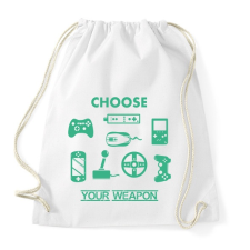 PRINTFASHION choose your weapon - Sportzsák, Tornazsák - Fehér tornazsák