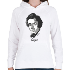 PRINTFASHION Chopin - Női kapucnis pulóver - Fehér női pulóver, kardigán