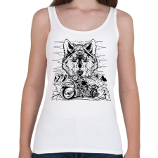 PRINTFASHION Chopper és farkas born to be wild - Női atléta - Fehér női trikó