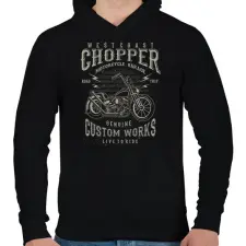 PRINTFASHION chopper - Férfi kapucnis pulóver - Fekete férfi pulóver, kardigán