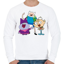 PRINTFASHION Chowder,Finn és Nyomi - Férfi pulóver - Fehér férfi pulóver, kardigán