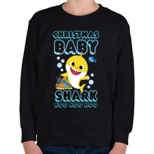 PRINTFASHION Christmas Baby Shark - Gyerek pulóver - Fekete gyerek pulóver, kardigán