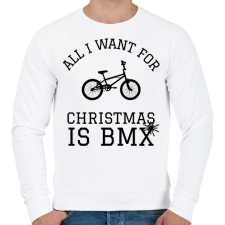 PRINTFASHION CHRISTMAS BMX - Férfi pulóver - Fehér férfi pulóver, kardigán