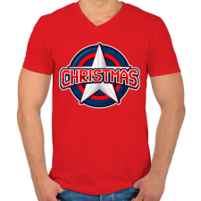 PRINTFASHION CHRISTMAS HERO - Férfi V-nyakú póló - Piros férfi póló