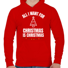 PRINTFASHION CHRISTMAS IS CHRISTMAS - Férfi kapucnis pulóver - Piros férfi pulóver, kardigán