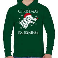 PRINTFASHION Christmas is coming! - Férfi kapucnis pulóver - Sötétzöld férfi pulóver, kardigán