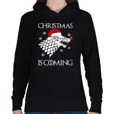 PRINTFASHION Christmas is coming! - Női kapucnis pulóver - Fekete