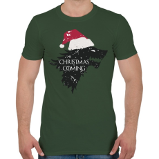 PRINTFASHION Christmas is coming - Trónok harca - fehér - Férfi póló - Katonazöld