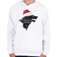 PRINTFASHION Christmas is coming - Trónok harca - fehér - Gyerek kapucnis pulóver - Fehér gyerek pulóver, kardigán