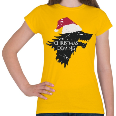 PRINTFASHION Christmas is coming - Trónok harca - fehér - Női póló - Sárga
