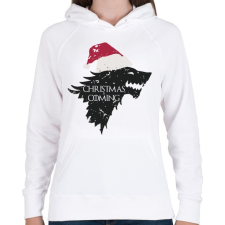 PRINTFASHION Christmas is coming - Trónok harca - Női kapucnis pulóver - Fehér női pulóver, kardigán