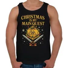 PRINTFASHION Christmas is my main quest - Férfi atléta - Fekete atléta, trikó