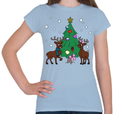 PRINTFASHION Christmas - Női póló - Világoskék női póló