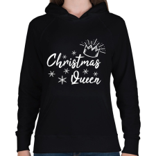 PRINTFASHION Christmas Queen - Női kapucnis pulóver - Fekete női pulóver, kardigán