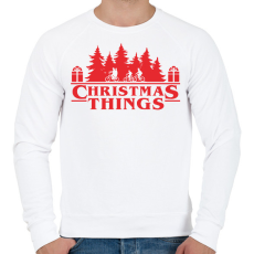 PRINTFASHION Christmas things Sranger Things póló - Férfi pulóver - Fehér