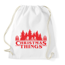 PRINTFASHION Christmas things Sranger Things póló - Sportzsák, Tornazsák - Fehér tornazsák