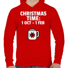 PRINTFASHION CHRISTMAS TIME - Férfi kapucnis pulóver - Piros