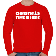 PRINTFASHION CHRISTMAS TIME IS HERE - Férfi pulóver - Piros