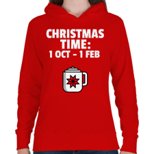 PRINTFASHION CHRISTMAS TIME - Női kapucnis pulóver - Piros női pulóver, kardigán