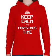 PRINTFASHION CHRISTMAS TIME - Női kapucnis pulóver - Piros női pulóver, kardigán