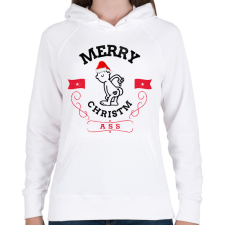 PRINTFASHION ChristmASS3 - Női kapucnis pulóver - Fehér női pulóver, kardigán