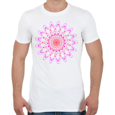 PRINTFASHION Chrysanthemum - rózsaszín - Férfi póló - Fehér