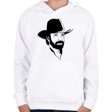 PRINTFASHION Chuck Norris - Gyerek kapucnis pulóver - Fehér