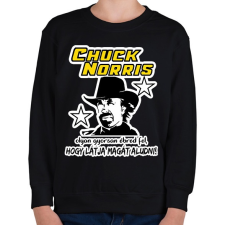 PRINTFASHION Chuck Norris látja magát aludni - Gyerek pulóver - Fekete gyerek pulóver, kardigán