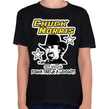 PRINTFASHION Chuck Norris nem lélegzik, fogva tartja a levegőt! - Gyerek póló - Fekete gyerek póló