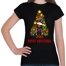PRINTFASHION chucky christmas - Női póló - Fekete női póló