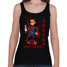 PRINTFASHION chucky doll - Női atléta - Fekete női trikó