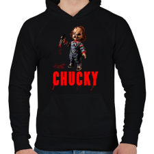 PRINTFASHION CHUCKY - Férfi kapucnis pulóver - Fekete férfi pulóver, kardigán