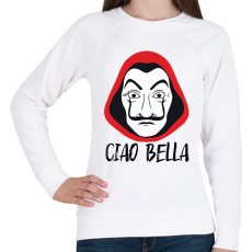 PRINTFASHION Ciao Bella - A nagy Pénzrablás - Money Heist - La Casa de Papel - Női pulóver - Fehér
