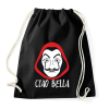 PRINTFASHION Ciao Bella - A nagy Pénzrablás - Money Heist - La Casa de Papel - Sportzsák, Tornazsák - Fekete