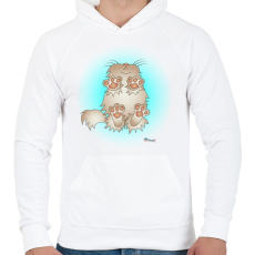 PRINTFASHION Cic alulról - Férfi kapucnis pulóver - Fehér