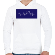 PRINTFASHION Cic ekg - Férfi kapucnis pulóver - Fehér férfi pulóver, kardigán