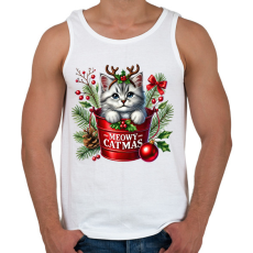 PRINTFASHION cica (1) - Férfi atléta - Fehér