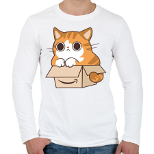 PRINTFASHION Cica a dobozban - Férfi hosszú ujjú póló - Fehér férfi póló