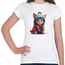 PRINTFASHION Cica a hóban - Női póló - Fehér