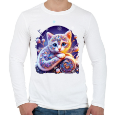 PRINTFASHION Cica alebrije stílusban - Férfi hosszú ujjú póló - Fehér férfi póló