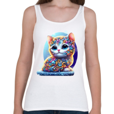 PRINTFASHION Cica alebrije stílusban - Női atléta - Fehér női trikó